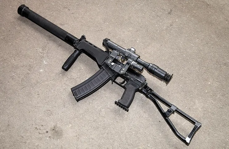 2013年俄羅斯國際軍警安防設備展（Interpolitex 2013）上的SR-3MP突擊步槍展出槍