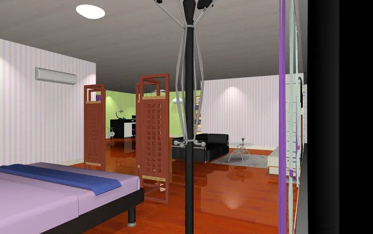 幾個不同的空間雖然能互相看到，卻也自成一角。