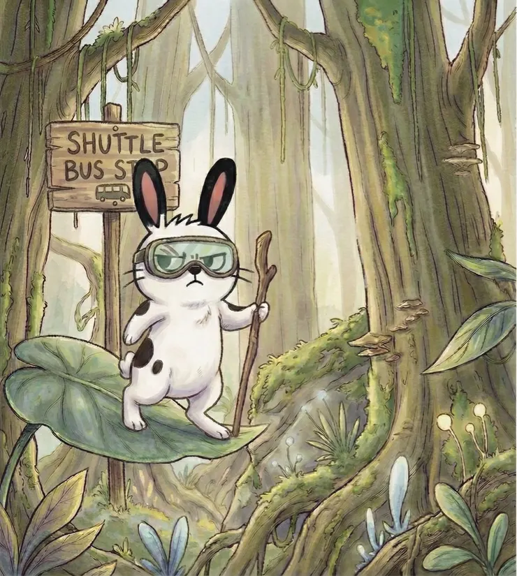 叢林中等待接駁