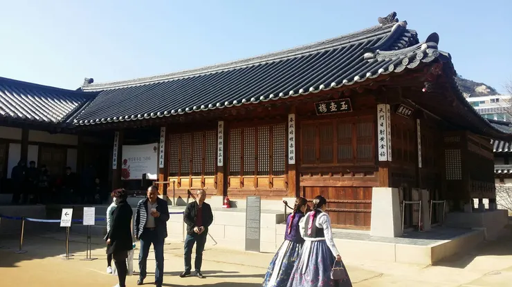 拍攝於2017年3月9日，韓國 景福宮 玉壺樓