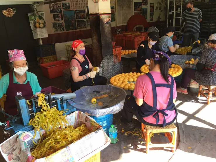 削柿子皮的大姊們