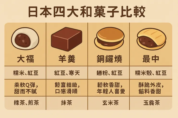 日本四大和果子比較