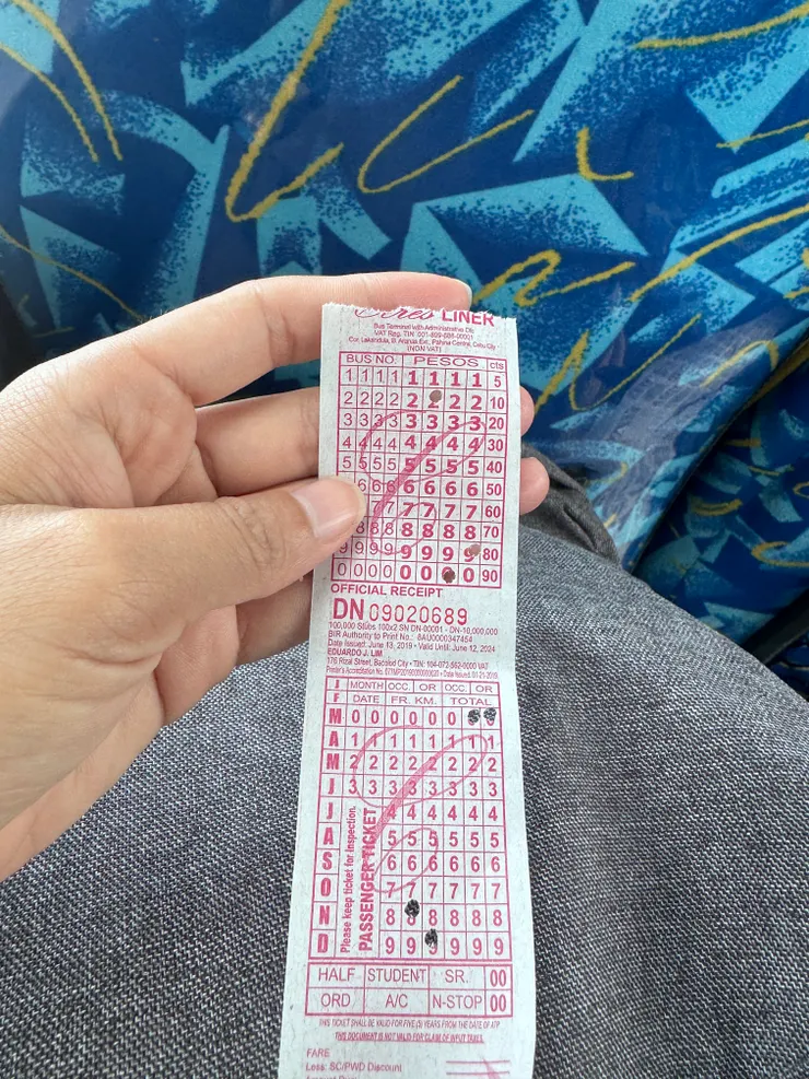 奇妙的車票標記，這張是209披索