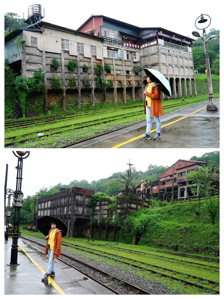 火車站對面的咖啡觀景台， 是以前礦業公司的洗選煤場。