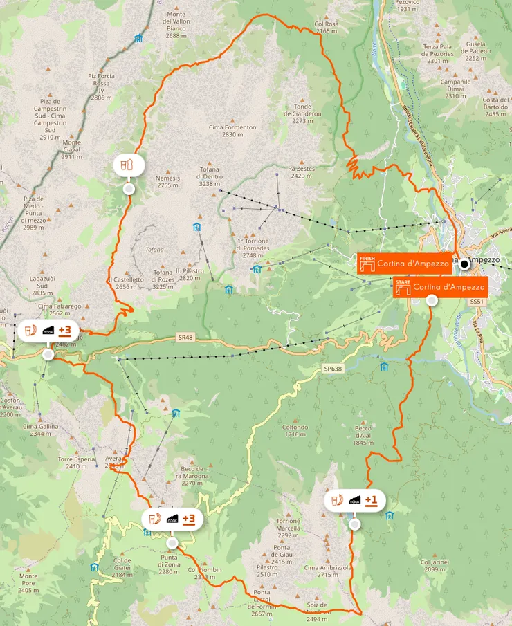 Lavaredo by UTMB 50k路線圖