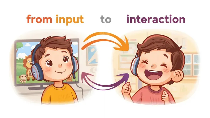 真人互動讓語言從「模仿」進化成「交流」。