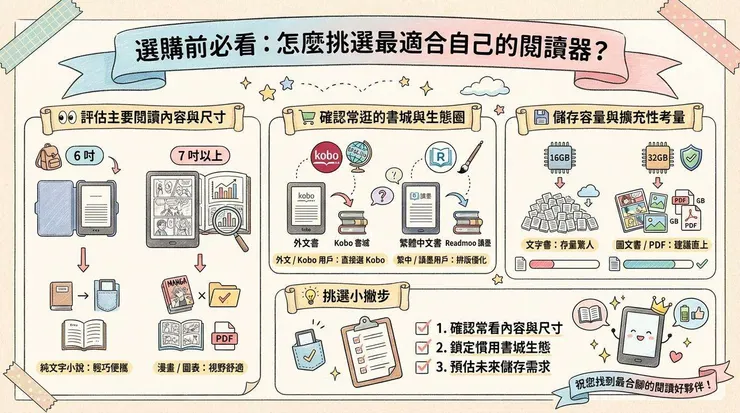 選購前必看:怎麼挑選最適合自己的閱讀器?