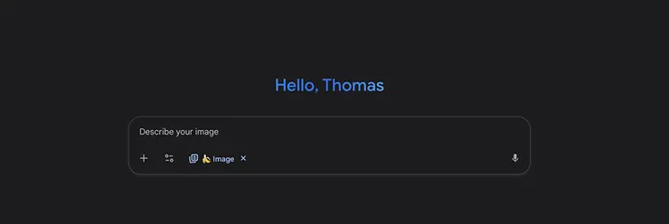 在 Google Pro 版的 Gemini 對話框中的那條香蕉