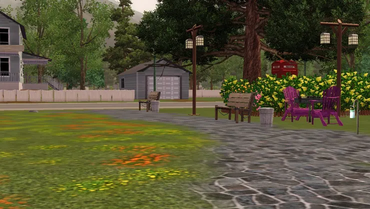 公園對面是民居。