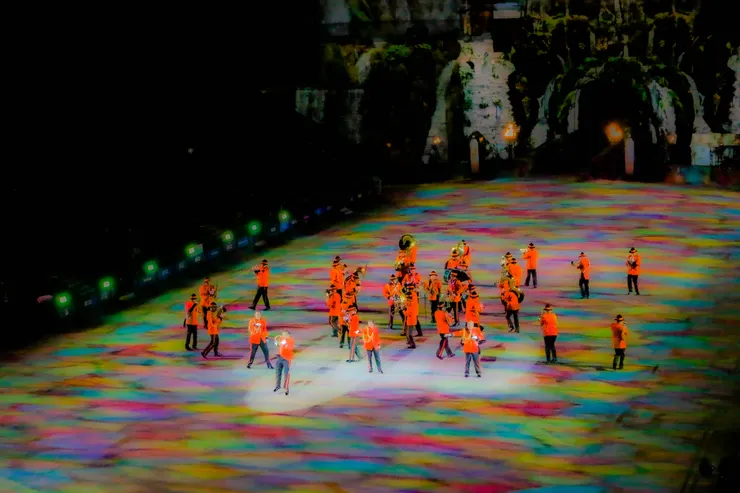 當年的軍樂節活動，表演的節目一景