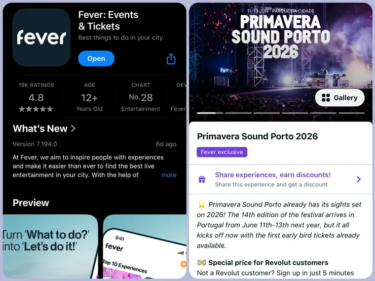 很多活動是Fever獨家合作，只能Fever上買到門票！