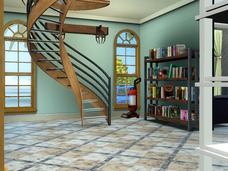 樓梯空間清新而雅緻，無論從樓上下來還是從下面上去，都會覺得心曠神怡。