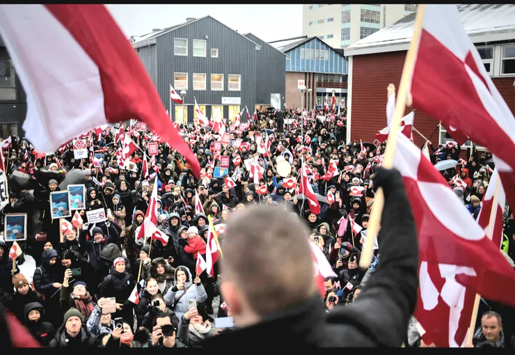 「格陵蘭不賣」群眾聚會