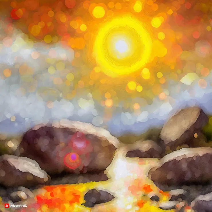 烈日下的巨石(AI生成)