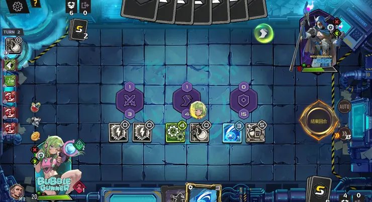 兩張[蓄能盾牌]在攻擊區打戰鬥傷害，一張[盾牌投擲]在防禦區打直接傷害，同時因為觸發[阻擊]效果，還能[充能]手上的[盾牌投擲]，讓你像美國隊長那樣一直丟盾一直爽'w'b