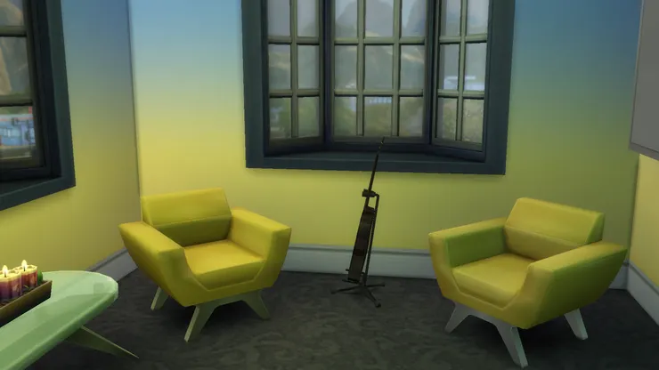 壁紙特意跟扶手椅很相配。