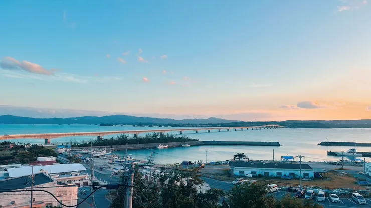 頂樓欣賞古宇利島的美麗夕陽~