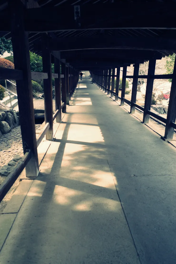 長長的迴廊以及地上的光影,有種難以形容的感覺(又詞窮了)