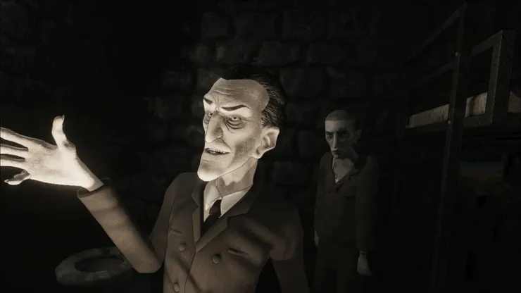 典獄長不但時時監控囚犯的一舉一動，還妄想控制囚犯的心靈。（圖片來源：https://digital-rise.com/portfolio/jailbirds/）