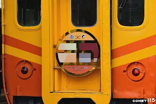 活動紀念頭牌融入「五」和雙方列車塗裝特色