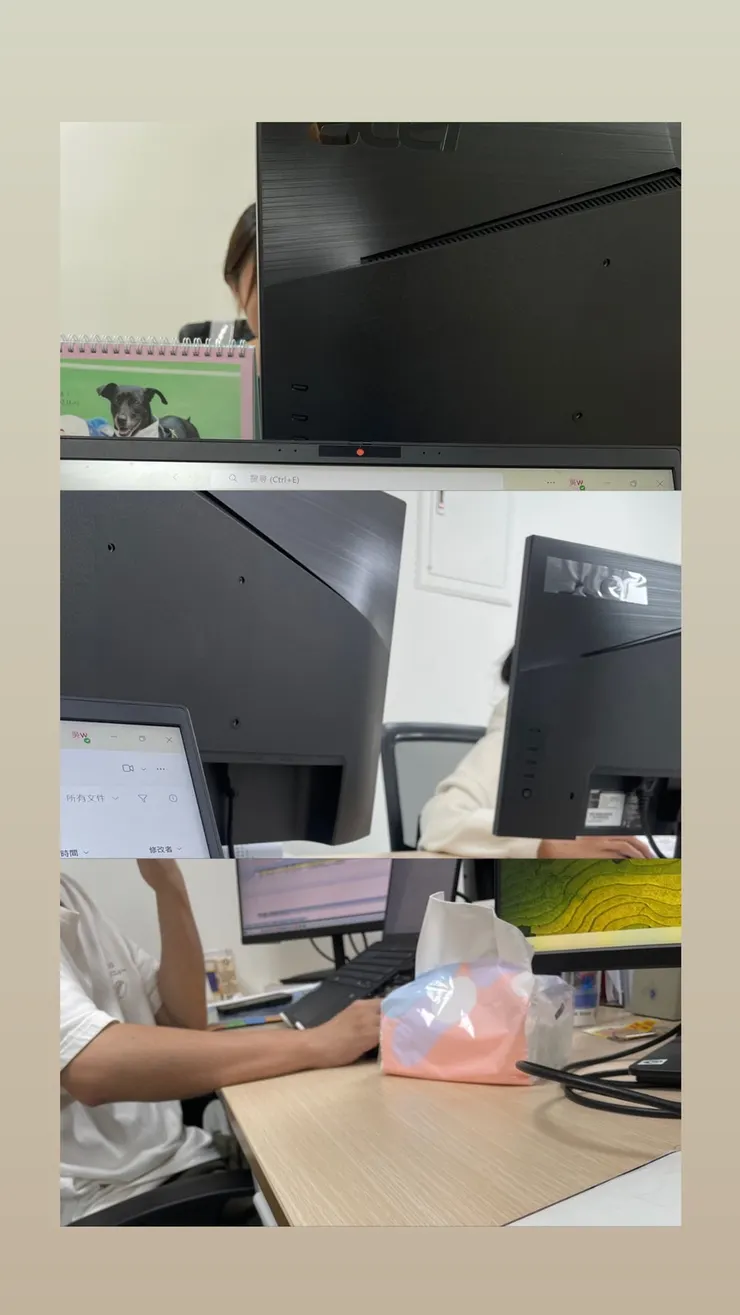 同事們:阿錢(上)、+0(中)、小郭(下)