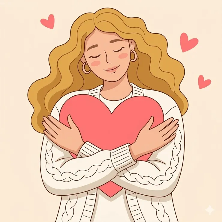 隨時隨地給自己一個擁抱，告訴你內在的孩子，我看到你了，我愛你