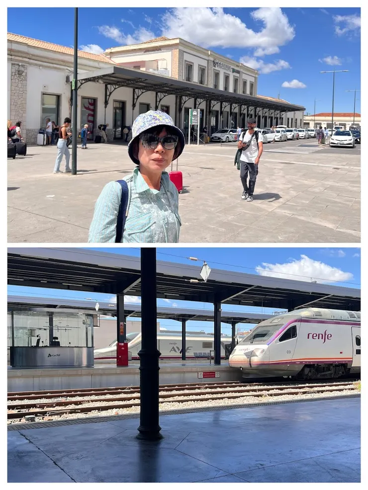 格拉納達車站，搭計程車的人龍排很長。