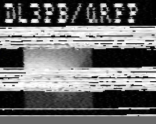 解碼得到的 SSTV 圖像；可辨識出呼號與「/QRPP」。