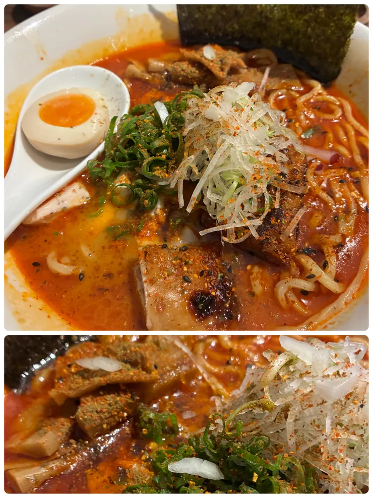 辛旨辣味豚骨拉麵也有很豐富的配料！