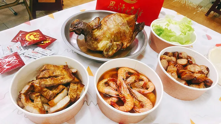 板橋中和除夕團圓菜外帶推薦-思汗烤雞拼盤