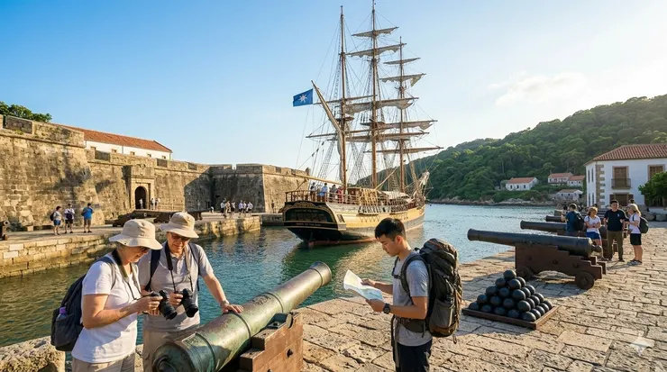 今日重建的聖薩爾瓦多城的陸城門口外