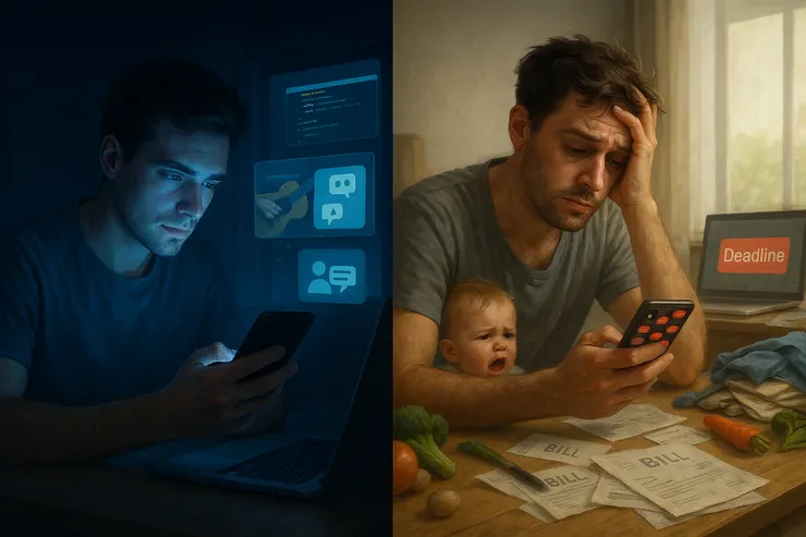 半夜被靈感點燃 → 想學習新技能 → 現實生活的壓力迅速澆熄熱情