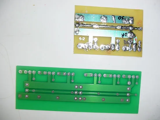 圖三 這是輸出與偏流晶體安裝用 PCB 與自己洗的銅箔面有所不同