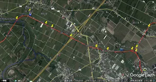 圖釘點是停留拍照的點
路線部分為參照台灣百年歷史地圖系統之1920年代日治1/25000地形圖進行數位化的路線