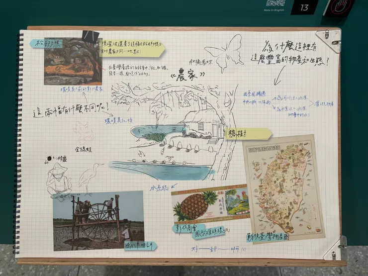 展覽中以「博物學家的筆記」呈現的說明資料。