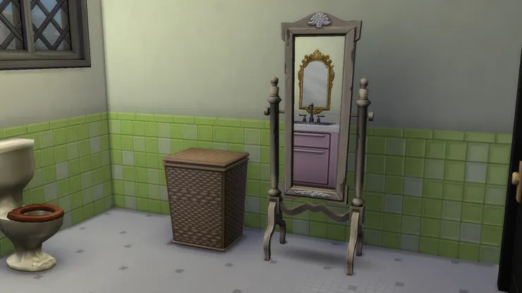 又是很清新風格的洗手間。如果真的是我家,我會全部鋪上磁磚。水泥牆又麻煩又不實用。