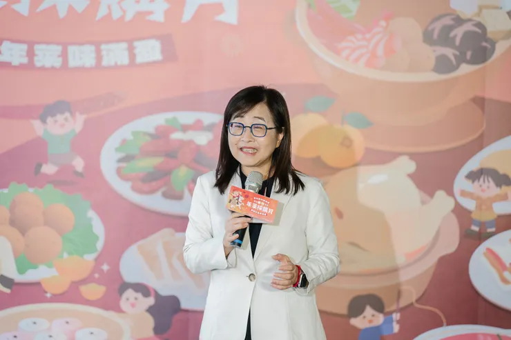 臺北市林奕華副市長表示,南門市場作為臺北市指標性市場,每年皆推出豐富特色年菜,除了他很喜歡吃的糕餅類,想得到的年貨南門市場都買的到。