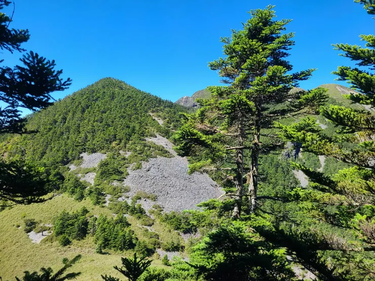 千萬不要以為前面這個山頭就是大劍山唷，至少還要翻越兩個假山頭呢