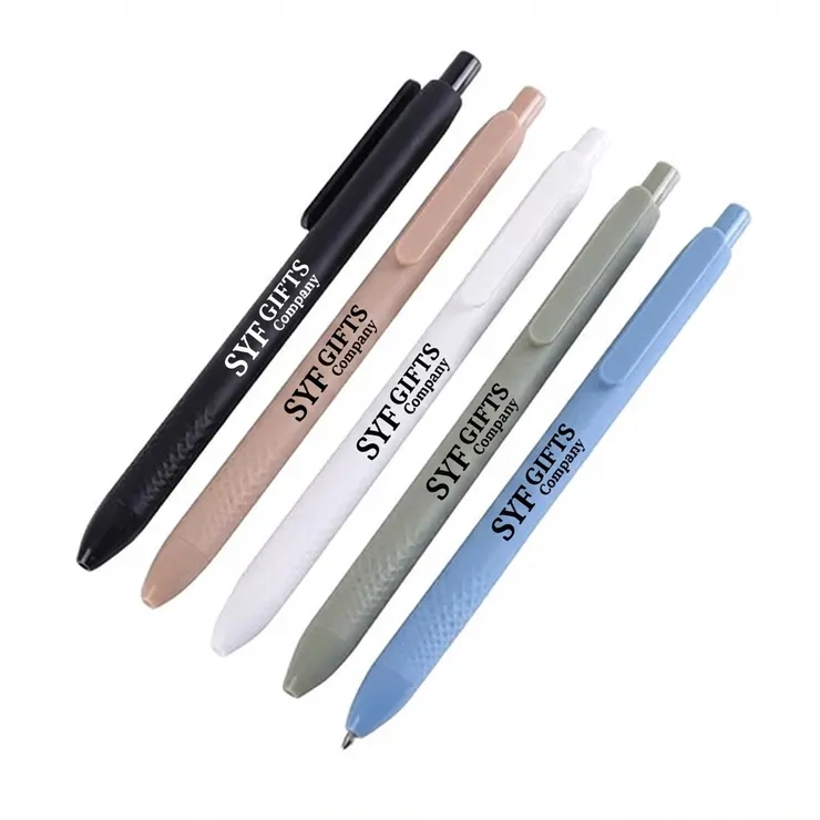 格菱紋防滑筆桿原子筆-按壓式廣告筆（筆芯:藍油墨原子筆0.7mm）