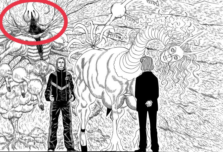 預知畫面是從高處往下看，推測是從「念獸視角」看到的。