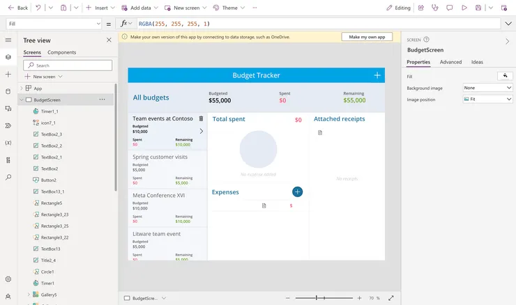 Power Apps 開發介面是不是跟 PowerPoint 很類似呢