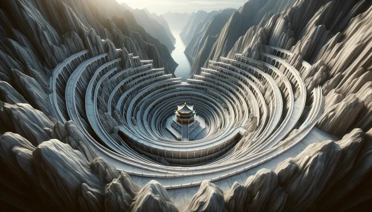 石階梯展開來 - by AI 生成