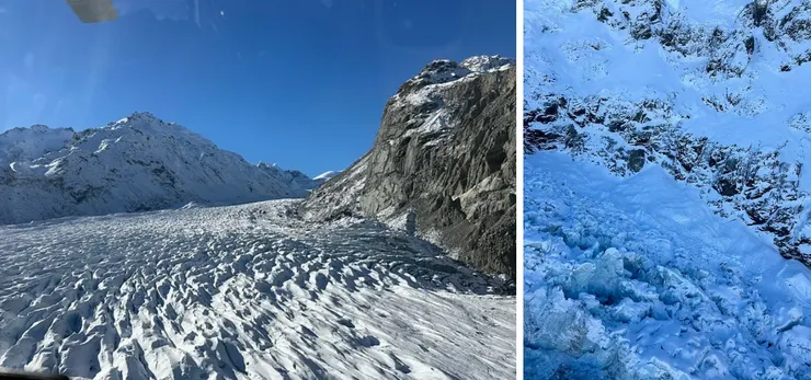 直升機上眺望冰川