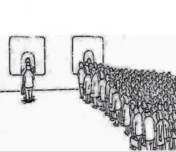 排隊的人多,則越排越多