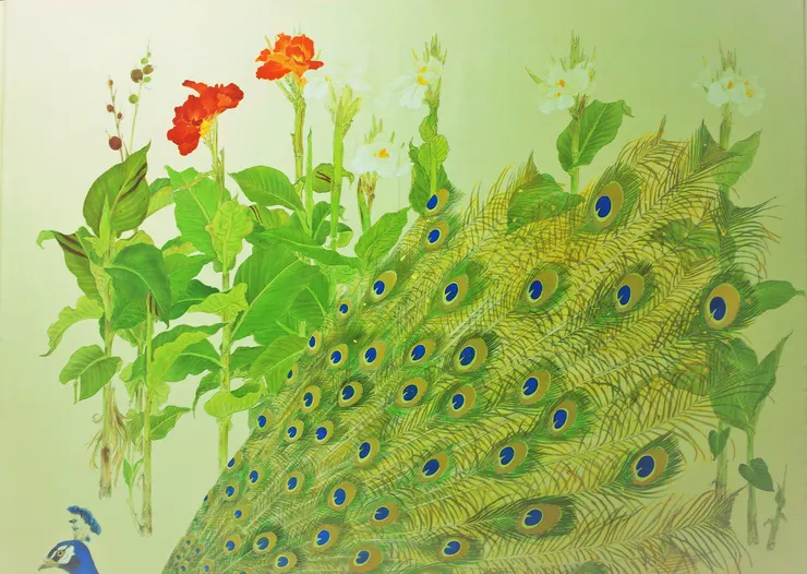 〈熱帶妍彩〉局部－孔雀羽毛