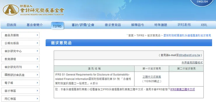 國際財務報導準則第 S1 號 「永續相關財務資訊揭露之一般規定」 A 部分,資料來源:會計研究發展基金會