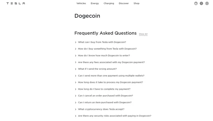 圖13-2、Tesla accept Dogecoin