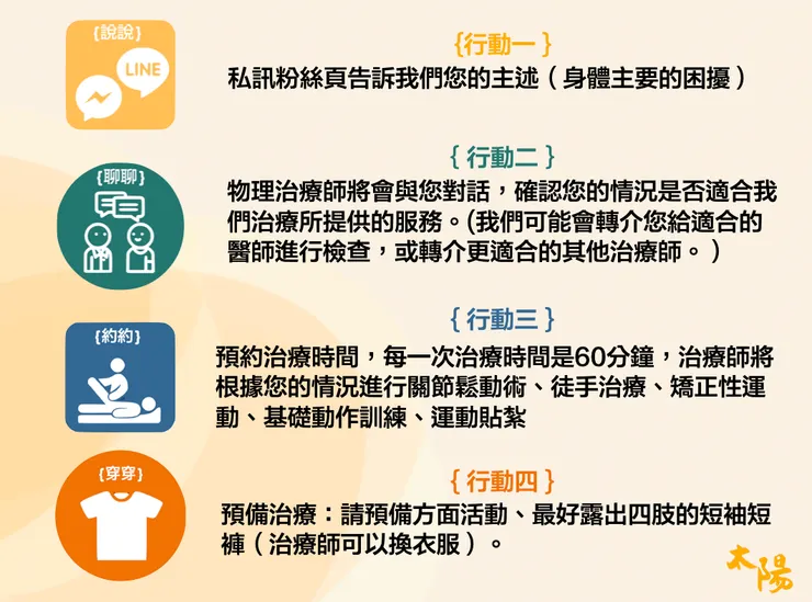 太陽物理治療所也樂於與其他治療師合作。（圖片來源：太陽物理治療所）