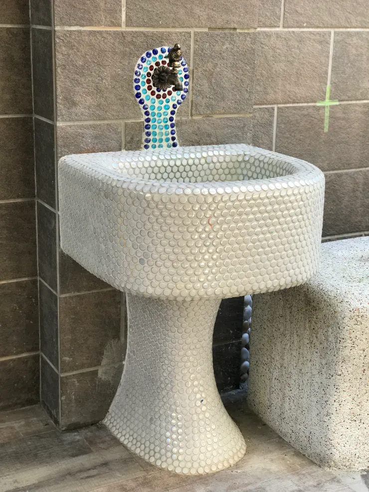 花園的磚砌造型水槽