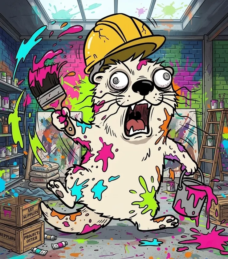 Crazy Painting Otter